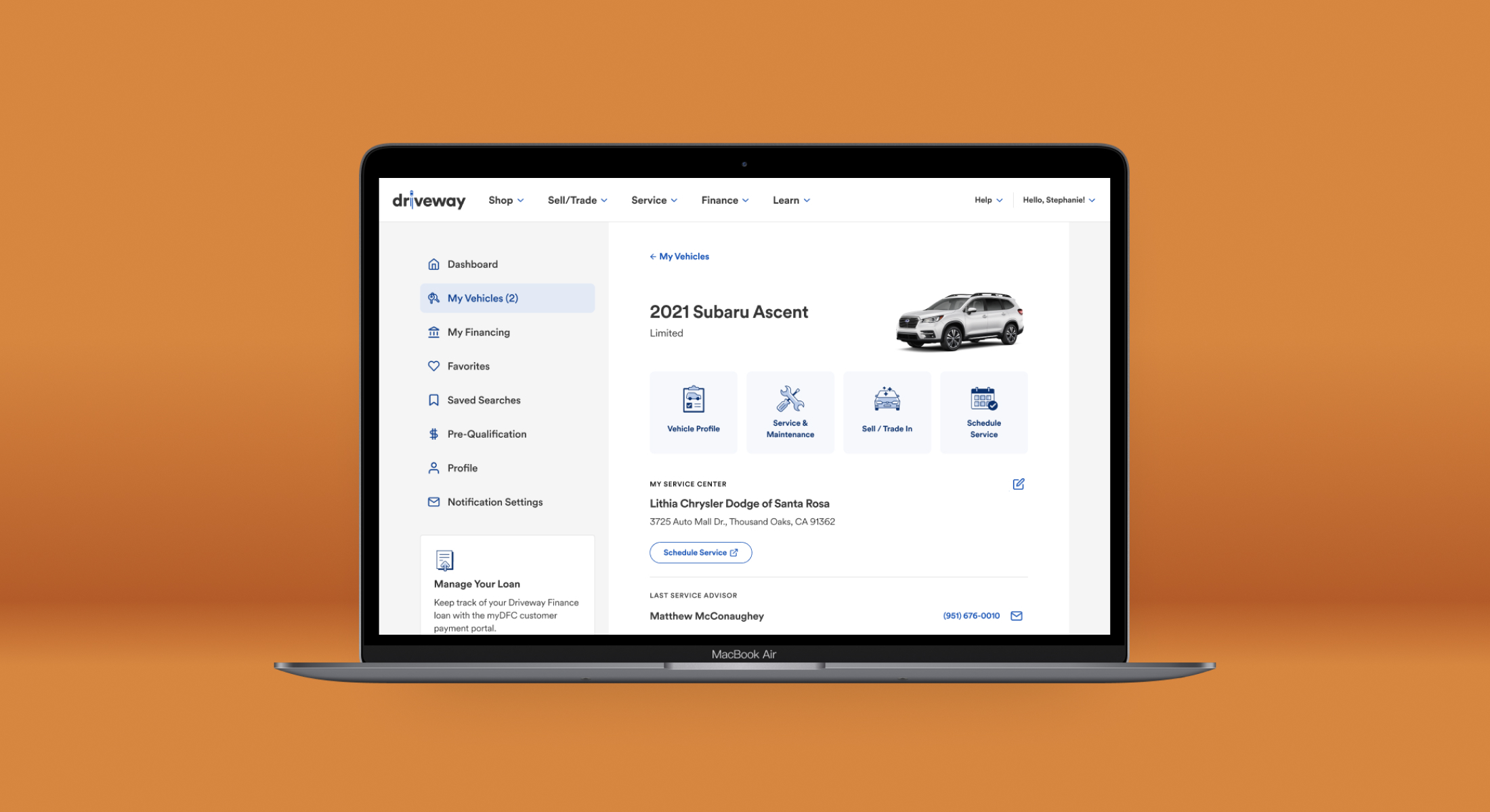 A laptop with the Vehicle Details screen.
